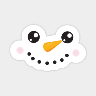 Christmas Snowman, White Snowman, Carrot Nose Magnet