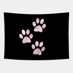 Pink Marble Paws Tapestry
