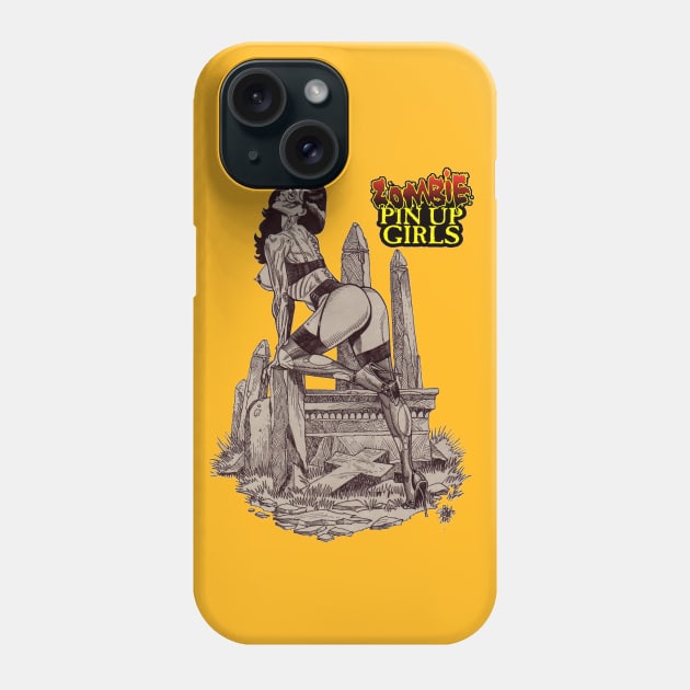 Zombie Pinup Divas : Grave Girl Phone Case by rsacchetto