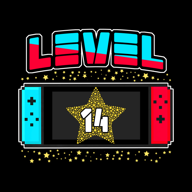 Level 14 Birthday Gifts Boy 14 Years Old Video Games by Tun Clothing