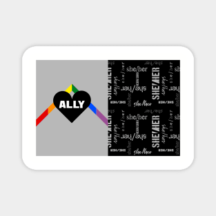 Queer Ally, She/Her Pronouns - Identity Pride Magnet