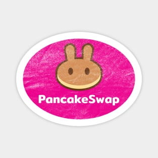 PancakeSwap CAKE Crypto Coin Magenta Vintage Oval Magnet