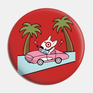 Pink Cadillac Bullseye Dog Team Member Pin