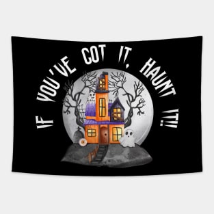 Haunted House Halloween Ghost tshirt Tapestry