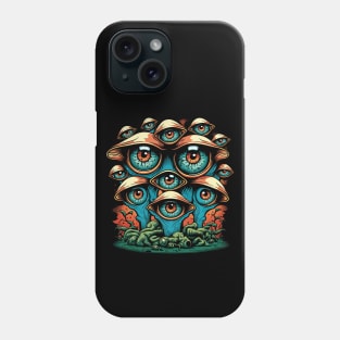 Psychedelic Mushrooms With Eyes Surreal Trippy Nature Phone Case