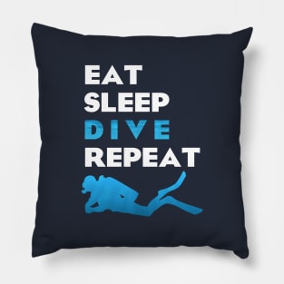 Diver - Eat Sleep Dive Repeat Pillow