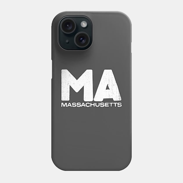 MA Massachusetts State Vintage Typography Phone Case by Commykaze