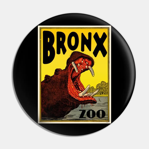 Vintage Hippo Visit The Zoo Bronx Pin by AxeandCo