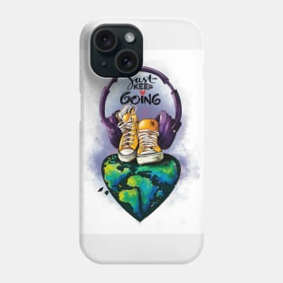 Just keep going in yellow Phone Case