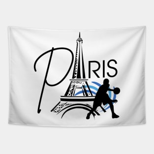 Paris Summer Games Basketball Tapestry