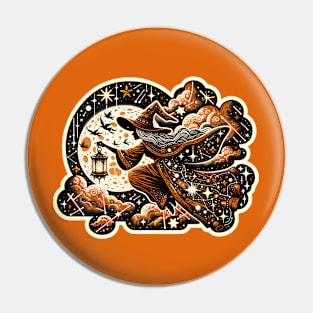 Halloween Witch Sticker Pin