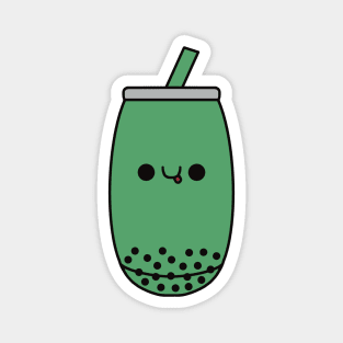 Cute Matcha Bubble Tea - Kawaii Boba Tea Magnet