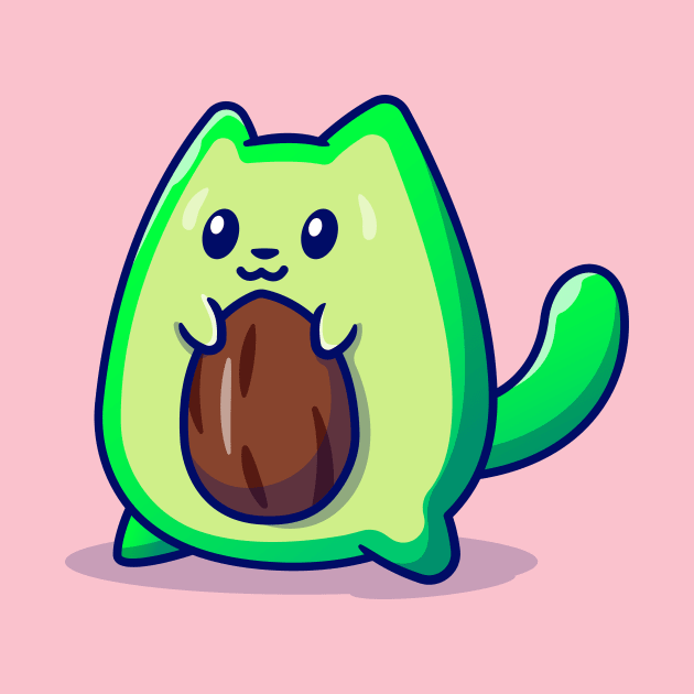 Cute Avocado Cat Cartoon by Catalyst Labs