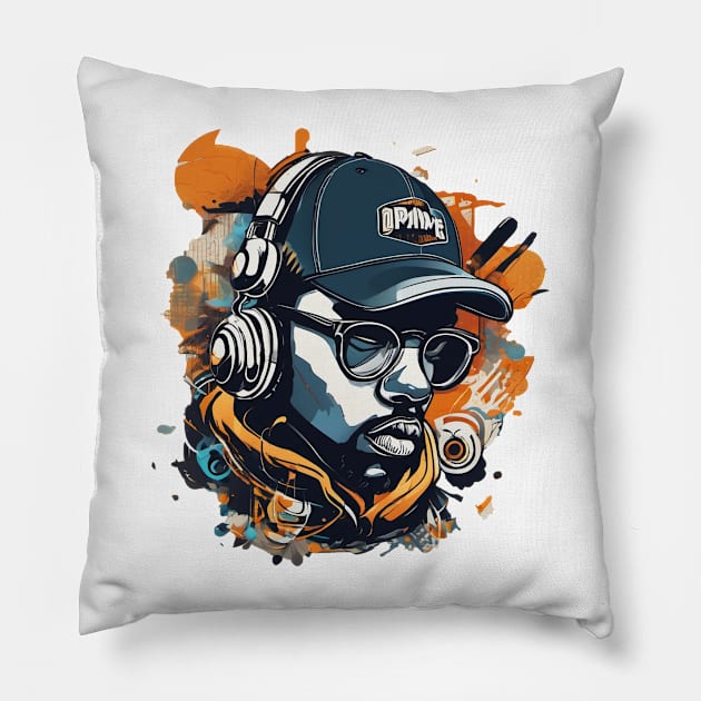 hip hop artwork Pillow by OWLS store