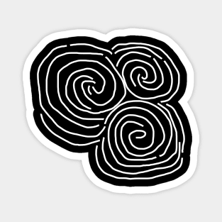 Celtic Spiral Irish White Line Drawing Magnet