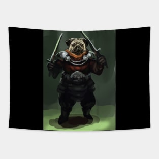 Pug warrior Tapestry