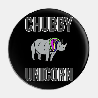 Funny Chubby Unicorn Rhino with Rainbow Hair Pin