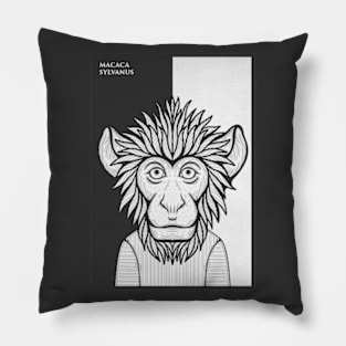 Barbary macaque Monkey Pillow