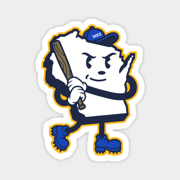 Milwaukee 'Cream City Baseball State' Fan T-Shirt: Hit a Home Run with Brew City's Baseball Mascot Design! Magnet by CC0hort