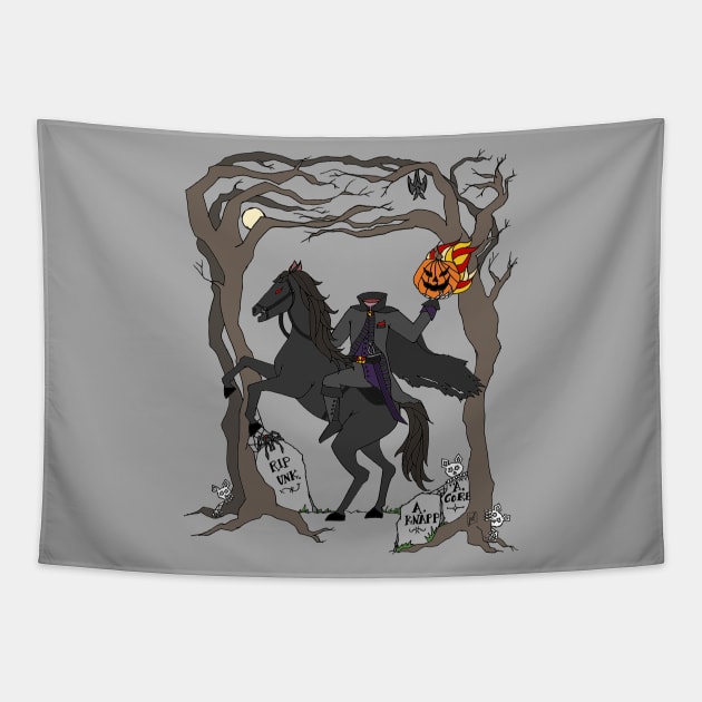 Headless Horseman Tapestry by MellyLunaDesigns