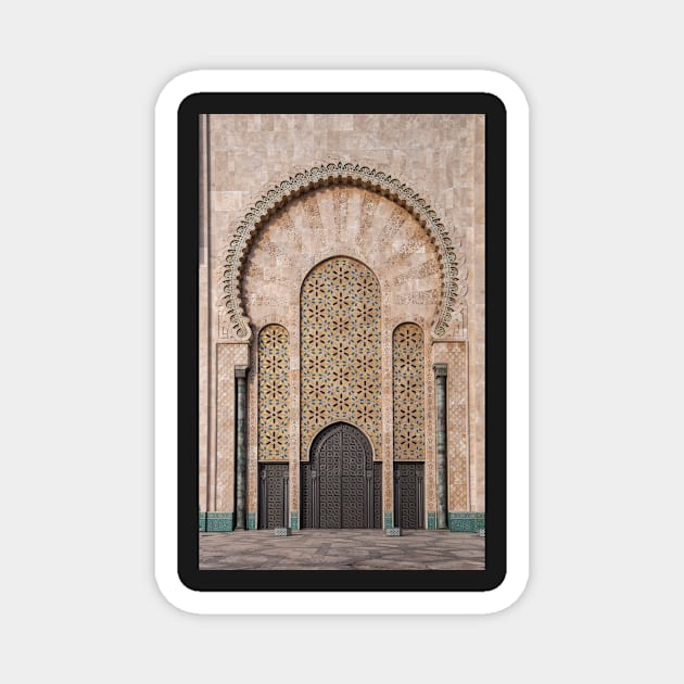 Ornate exterior moroccan brass door Magnet by mitzobs