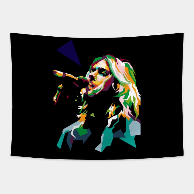 Singer Song Writer In Wpap Tapestry by animaperio pixel retro