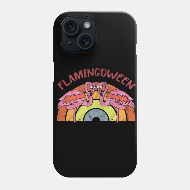 Flamingoween Funny Halloween Gift Phone Case by yalp.play