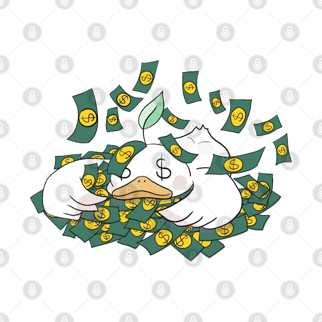 Money falling Doo Doo duck by LaartStudio