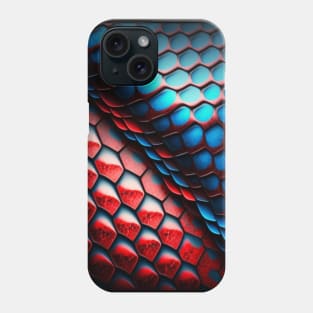 Snake pattern, with pattern, SciFi, scale pattern, red and blue Phone Case