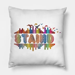 Tone Color Wave With Name-Staind Pillow