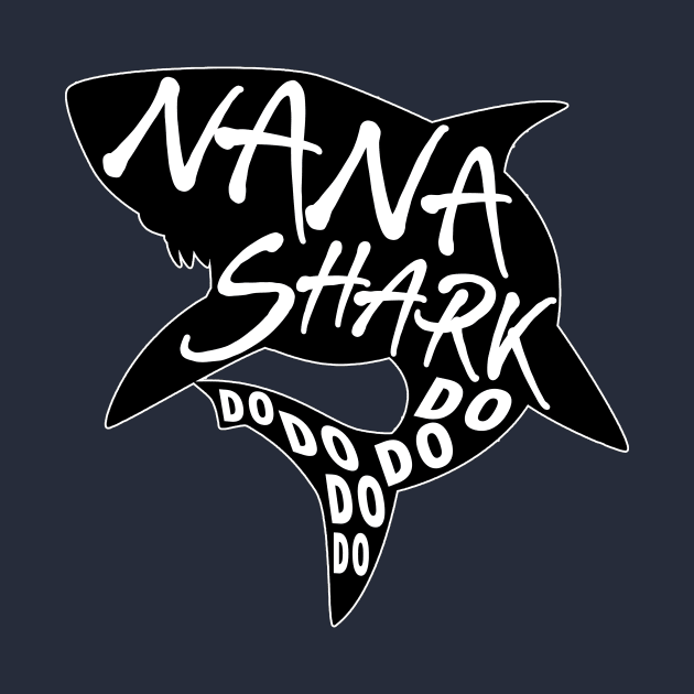 Nana Shark (Baby Shark) - Minimal Lyrics Shirt by treszurechest