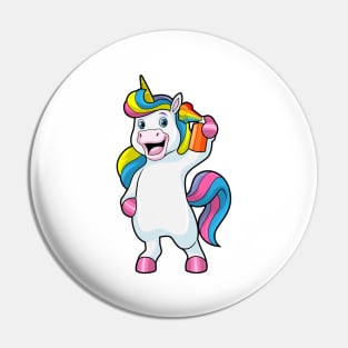 Unicorn as Hairdresser with Hairspray Pin