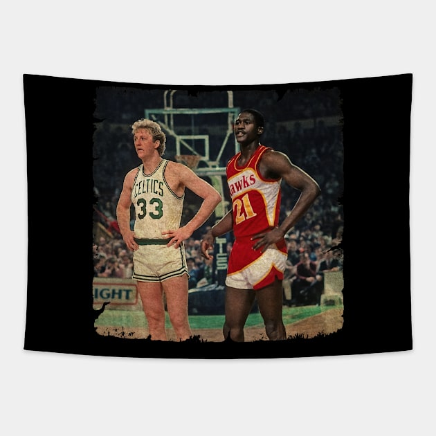 Larry Bird vs Wilkins Tapestry by MJ23STORE