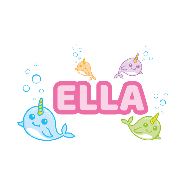 Personalised 'Ella' Narwhal (Sea Unicorn) Design by LTFRstudio