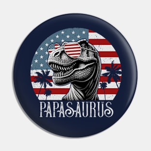 Papasaurus Rex Patriotic Pin