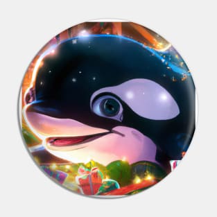 Cute Orca Drawing Pin