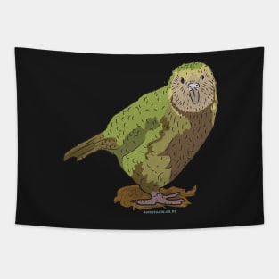 Hand Drawn New Zealand Kakapo Bird Tapestry