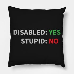 Disabled, not Stupid! Pillow