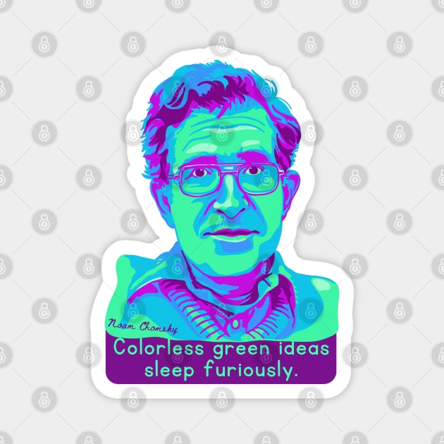 Noam Chomsky Portrait and Quote Magnet by Slightly Unhinged