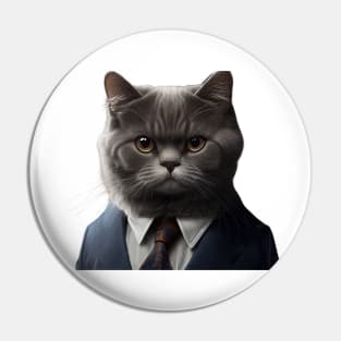 cat in a suit Pin