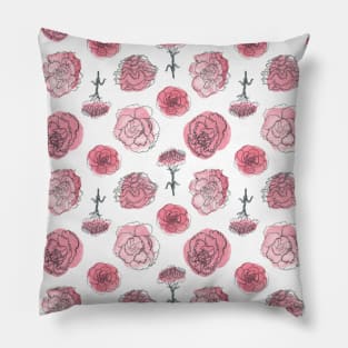 Pink Carnation Pattern Pillow