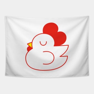 Cute Sleepy Chicken Illustration Tapestry