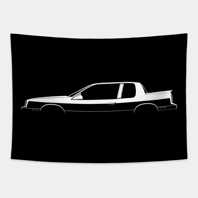 Oldsmobile Cutlass Calais Quad 442 Silhouette Tapestry by Car-Silhouettes