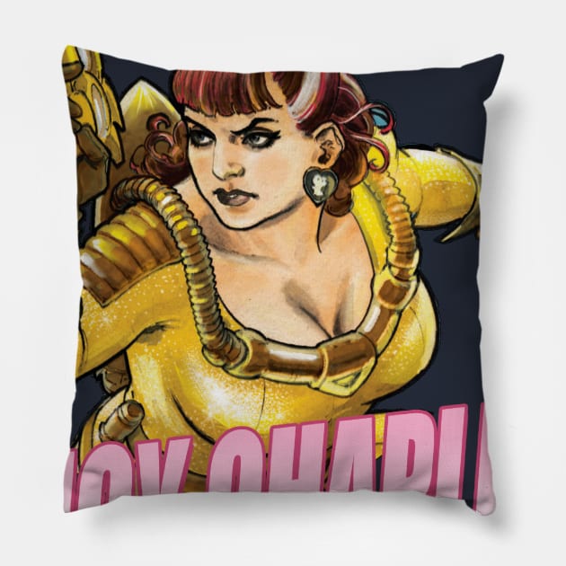 Lucy Chaplin "Ray Gun" Pillow by DrewEdwards