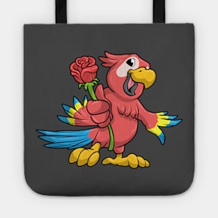 Parrot with yellow Beak and red Rose Tote