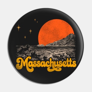 Vintage State of Massachusetts Mid Century Distressed Aesthetic Pin