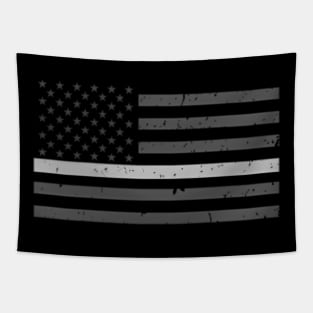 Corrections Officer - Thin Silver Line American Flag Tapestry