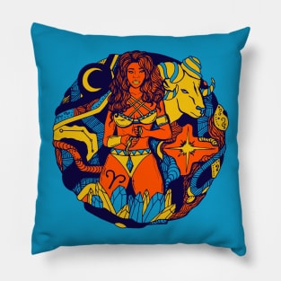 Orange Blue Aries Beauty Pillow