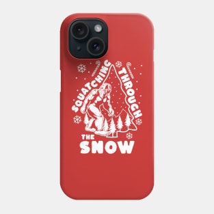 Bigfoot Squatching Through The Snow Christmas Tree Sasquatch Phone Case