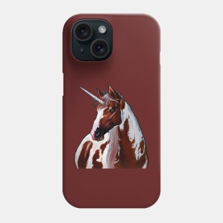 Majestic Pinto Horse Unicorn - Realistic Painting Phone Case